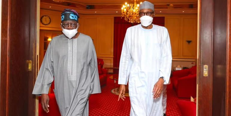 JUST IN: Buhari takes Tinubu on tour of Aso Villa