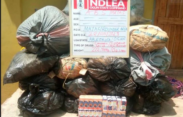 NDLEA seizes 222.42 kilograms of cannabis in Ogun