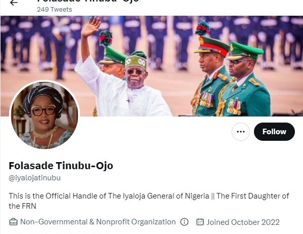 Tinubu’s daughter updates Twitter bio, adds ‘First daughter of FRN’