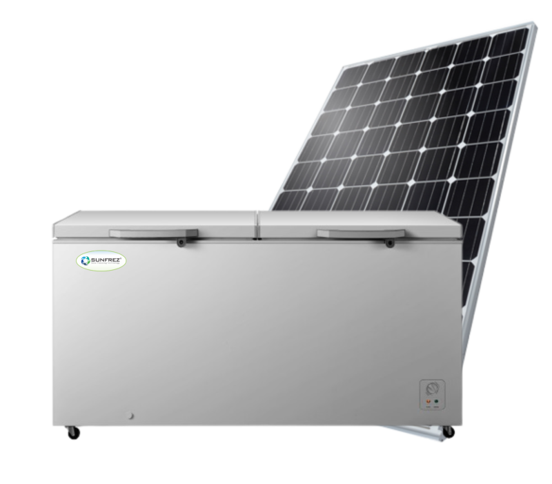 Solar powered freezer with a 500 litre capacity